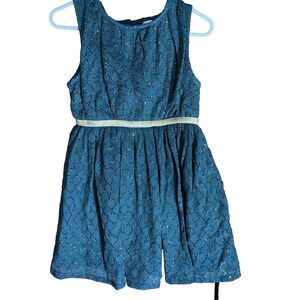 Cat & Jack Toddler Christmas Green & Sparkly Belt Gold Dress Size 3T